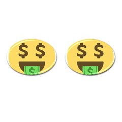 Money Face Emoji Cufflinks (oval) by BestEmojis