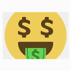 Money Face Emoji Large Glasses Cloth (2-side) by BestEmojis