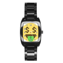 Money Face Emoji Stainless Steel Barrel Watch by BestEmojis