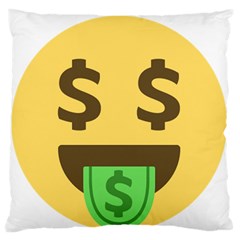 Money Face Emoji Large Flano Cushion Case (two Sides) by BestEmojis