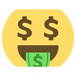Money Face Emoji Double Sided Flano Blanket (Medium)  60 x50  Blanket Front