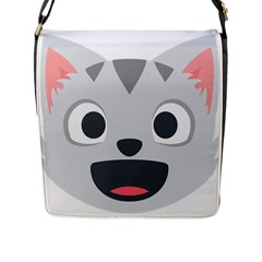 Cat Smile Flap Messenger Bag (l)  by BestEmojis