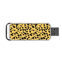 Skin Animals Cheetah Dalmation Black Yellow Portable Usb Flash (two Sides) by Mariart