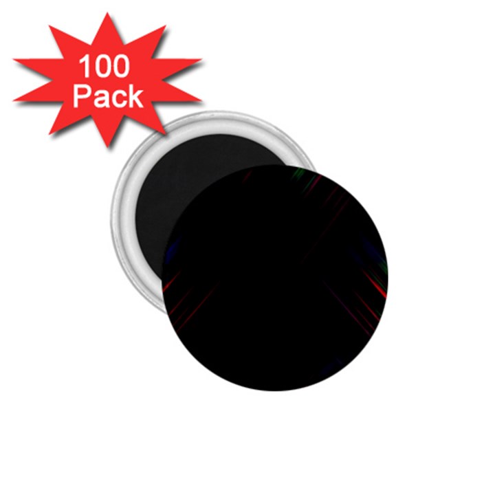 Streaks Line Light Neon Space Rainbow Color Black 1.75  Magnets (100 pack) 