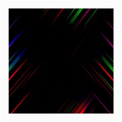 Streaks Line Light Neon Space Rainbow Color Black Medium Glasses Cloth by Mariart