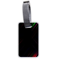 Streaks Line Light Neon Space Rainbow Color Black Luggage Tags (one Side) 