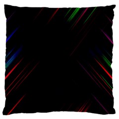Streaks Line Light Neon Space Rainbow Color Black Standard Flano Cushion Case (one Side)