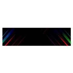 Streaks Line Light Neon Space Rainbow Color Black Satin Scarf (oblong) by Mariart