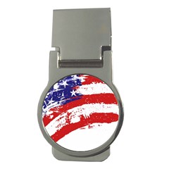 Red White Blue Star Flag Money Clips (round) 