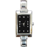 Star Black Rectangle Italian Charm Watch Front