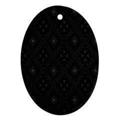 Star Black Oval Ornament (two Sides)