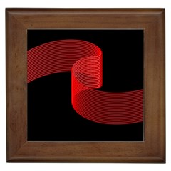 Tape Strip Red Black Amoled Wave Waves Chevron Framed Tiles by Mariart