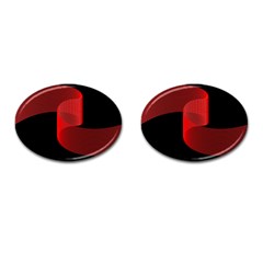 Tape Strip Red Black Amoled Wave Waves Chevron Cufflinks (oval) by Mariart