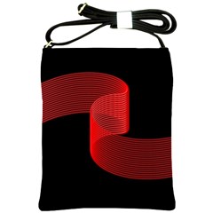 Tape Strip Red Black Amoled Wave Waves Chevron Shoulder Sling Bags by Mariart