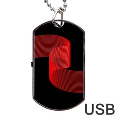 Tape Strip Red Black Amoled Wave Waves Chevron Dog Tag Usb Flash (one Side) by Mariart