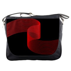 Tape Strip Red Black Amoled Wave Waves Chevron Messenger Bags by Mariart