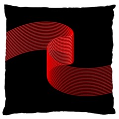 Tape Strip Red Black Amoled Wave Waves Chevron Large Flano Cushion Case (two Sides) by Mariart