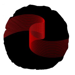 Tape Strip Red Black Amoled Wave Waves Chevron Large 18  Premium Flano Round Cushions by Mariart
