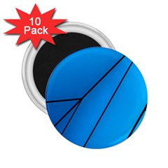 Technical Line Blue Black 2 25  Magnets (10 Pack)  by Mariart