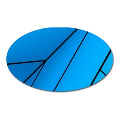 Technical Line Blue Black Oval Magnet by Mariart