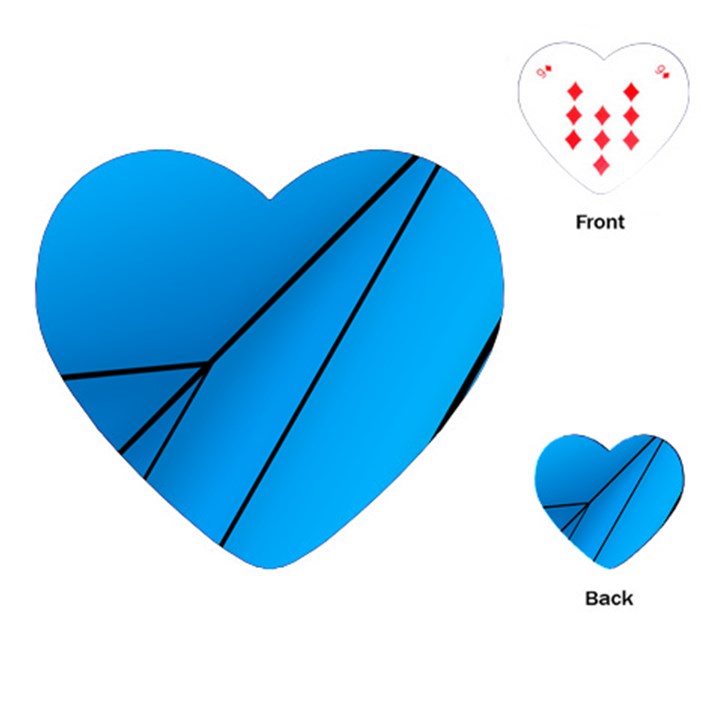 Technical Line Blue Black Playing Cards (Heart) 