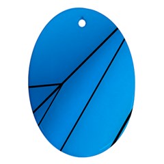 Technical Line Blue Black Oval Ornament (two Sides) by Mariart