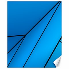 Technical Line Blue Black Canvas 16  X 20  