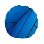 Technical Line Blue Black Standard 15  Premium Flano Round Cushions Front