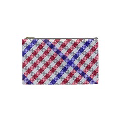 Webbing Wicker Art Red Bluw White Cosmetic Bag (small)  by Mariart