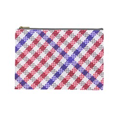 Webbing Wicker Art Red Bluw White Cosmetic Bag (large)  by Mariart