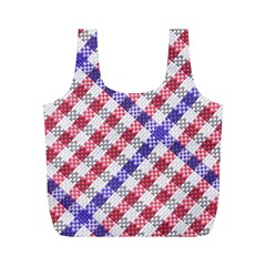 Webbing Wicker Art Red Bluw White Full Print Recycle Bags (m)  by Mariart