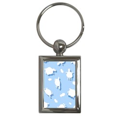 Vector Sheep Clouds Background Key Chains (Rectangle) 