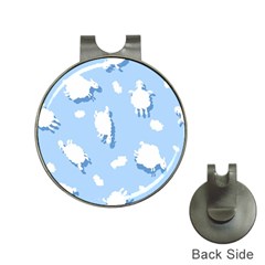 Vector Sheep Clouds Background Hat Clips with Golf Markers