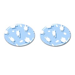 Vector Sheep Clouds Background Cufflinks (Oval)