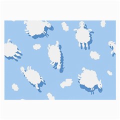 Vector Sheep Clouds Background Large Glasses Cloth (2-Side)