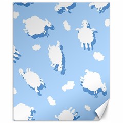 Vector Sheep Clouds Background Canvas 11  x 14  