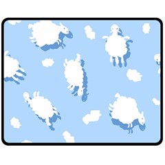 Vector Sheep Clouds Background Fleece Blanket (medium)  by Nexatart