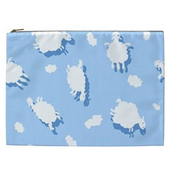 Vector Sheep Clouds Background Cosmetic Bag (xxl)  by Nexatart