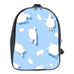 Vector Sheep Clouds Background School Bags (XL) 