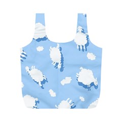 Vector Sheep Clouds Background Full Print Recycle Bags (M) 