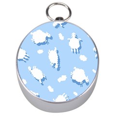 Vector Sheep Clouds Background Silver Compasses