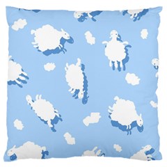 Vector Sheep Clouds Background Large Flano Cushion Case (Two Sides)