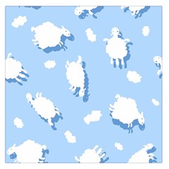 Vector Sheep Clouds Background Large Satin Scarf (Square)