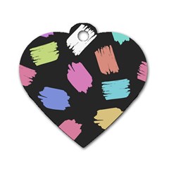 Many Colors Pattern Seamless Dog Tag Heart (two Sides)