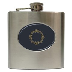 Monogram Vector Logo Round Hip Flask (6 Oz) by Nexatart