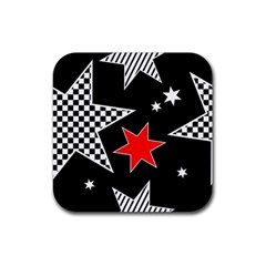 Stars Seamless Pattern Background Rubber Coaster (square) 