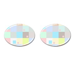 Pastel Diamonds Background Cufflinks (oval)