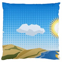 Grid Sky Course Texture Sun Large Cushion Case (One Side)