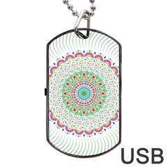 Flower Abstract Floral Dog Tag Usb Flash (one Side) by Nexatart