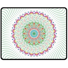 Flower Abstract Floral Double Sided Fleece Blanket (medium) 